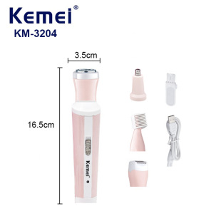 Kemei factory direct KM-3024 women's shaving device four-in-one care set electric nose hair device eyebrow trimming knife