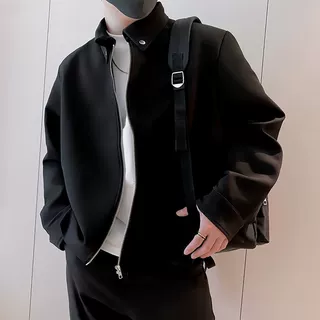 斜切拉链设计夹克男款春秋季美式cleanfit穿搭上衣痞帅高级感外套