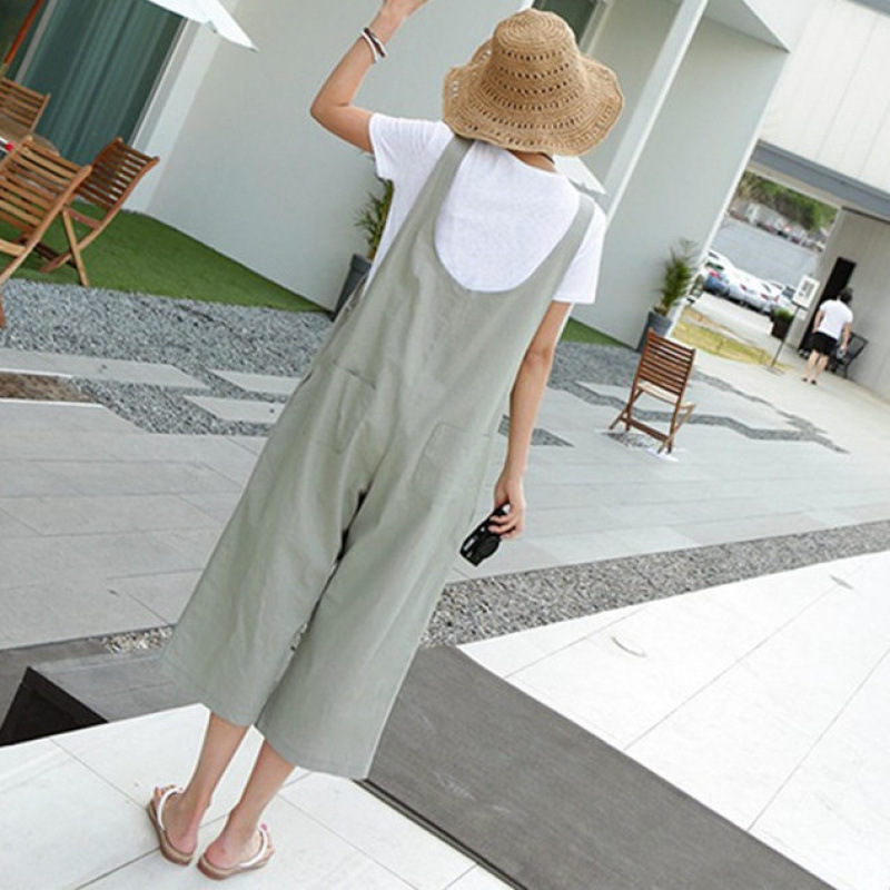 Casual and Versatile Slimming Look Wide-Leg Loose Overalls 2024 Summer New Casual Casual Jumpsuit Linen Can Be Worn by Pregnant Women Casual and Versatile Slimming Look Wide-Leg Loose Overalls 2024 Summer New Casual Casual Jumpsuit Linen Can Be Worn by Pregnant Women