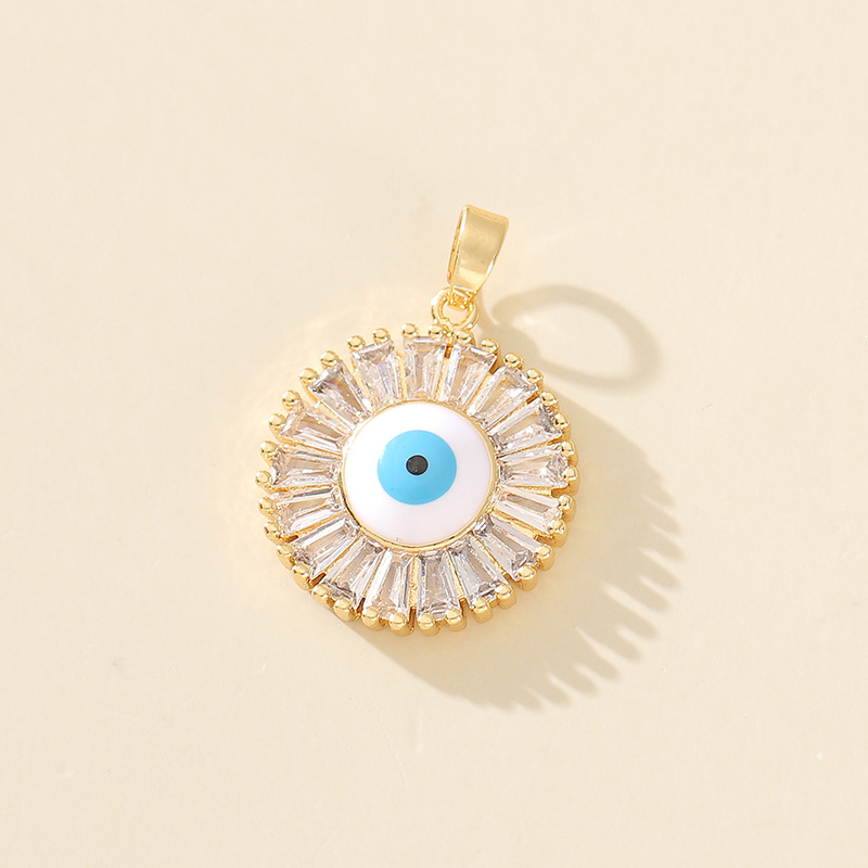 7g Weight Pendant Jewelry Making Type 20*20mm Jewelry Making Size Zircon Inlay Material DIY Jewelry Accessories Classification 1 Piece Quantity Copper Material Devil's Eye Pattern Polished Finish Plating Design Casual, Simple Style Style 1 Piece 20*20mm Copper Zircon Devil's Eye Polished Pendant 5
