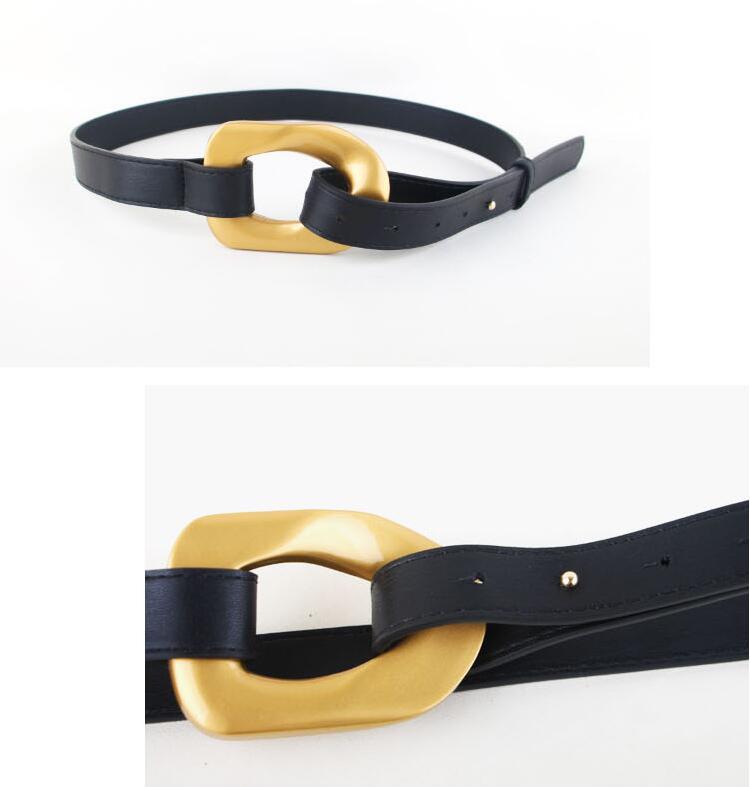 European And American Retro Buckle Belt Women Fashion Black Belt Wholesale display picture 4