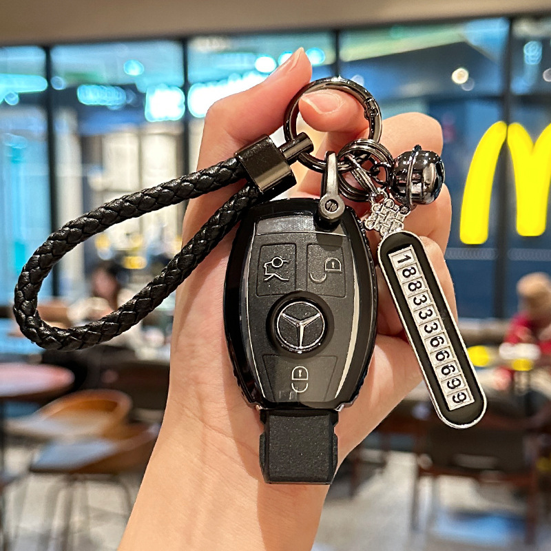 메르세데스-벤츠 B [투명 블랙] 벨 꼰 로프 안전 번호판