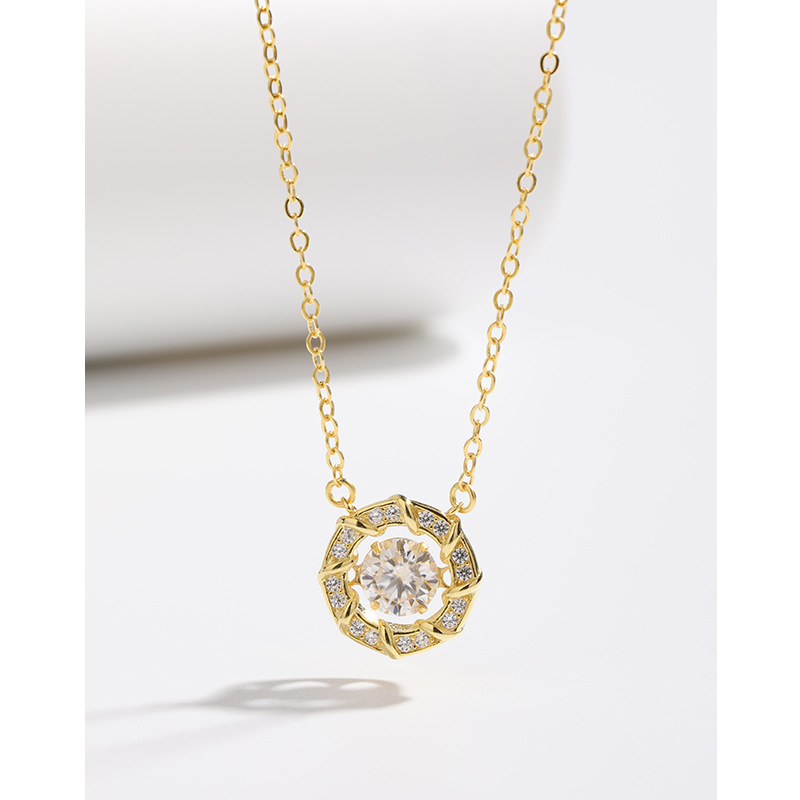 D-color moissanite diamante collar mujer 925 luz nicho de lujo corazón latiendo colgante cadena clavícula regalo de Navidad