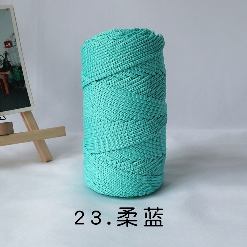 Antraceno Mengyuan 300g 4mm gran rollo redondo hilo gancho bolsa Alfombra tejida cuerda redonda ins viento gradiente Mat línea