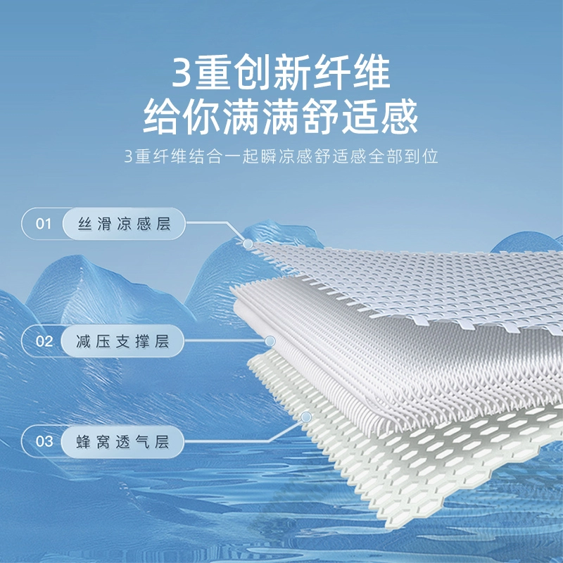 ✅ Летний комплект из трех предметов из ледяного шелка, мягкий коврик, простыня, моющийся, для студенческого общежития, лето 2025 года.