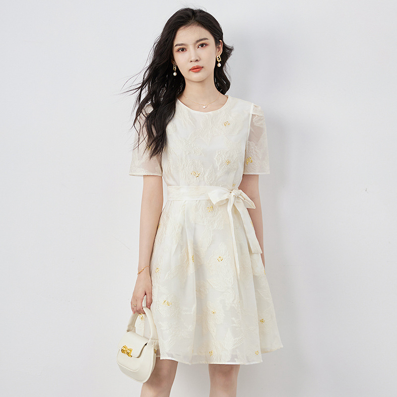 Đầm suông nữ midi tay ngắn họa tiết hoa nhí — 2415613 - Hạnh chi tiết 9