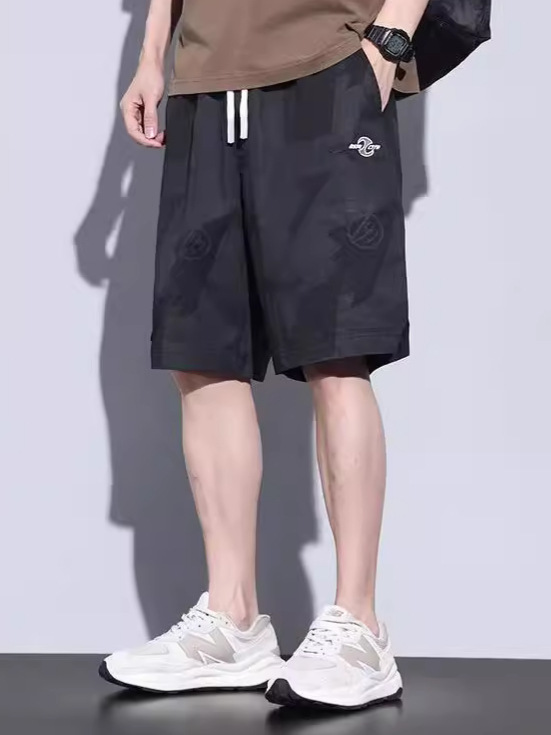 Camisas y menos ropa pantalones cortos deportivos de seda de hielo de verano tendencia de los hombres estilo fino holgado fresco y transpirable mono de camuflaje casual image 3