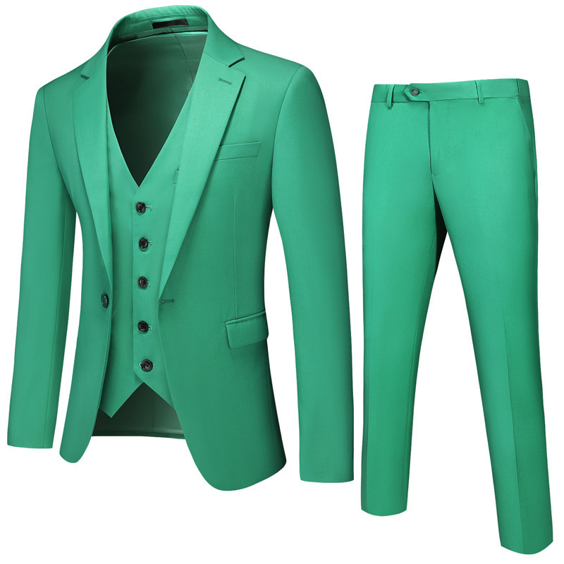 2022 Foreign Trade men's suit set three-piece one-button double-split elastic waist long-term factory spot
