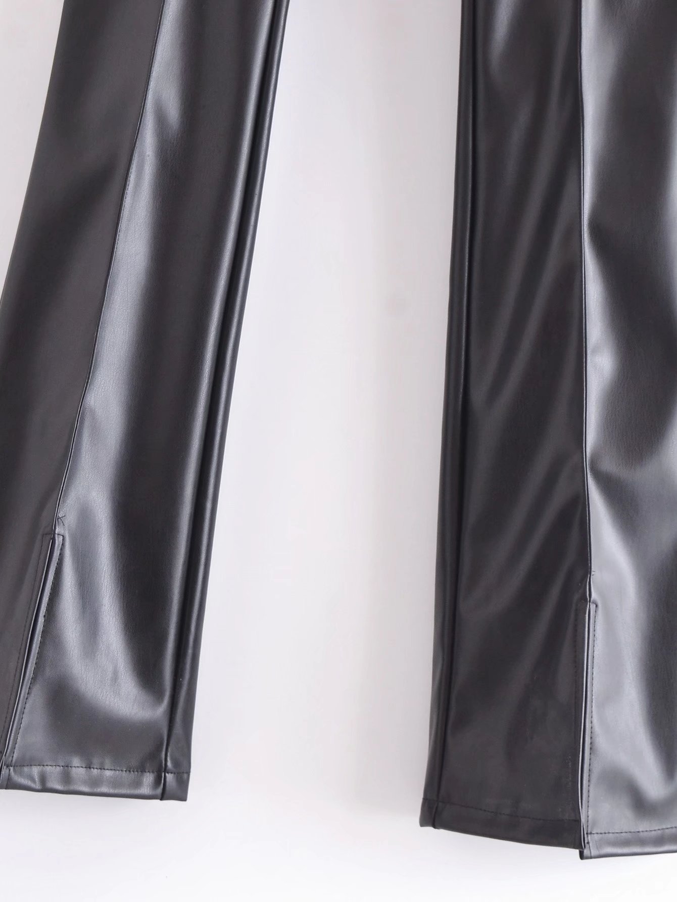 autumn elastic slim flared leather pants nihaostyles wholesale clothing NSAM83444