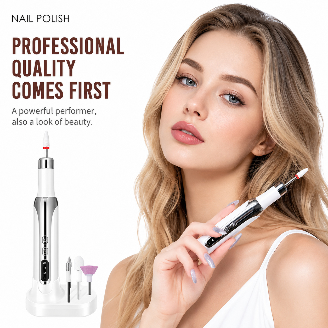 Cross-border Temu Shiyin white-listed export of new nail polishing machines, portable electric nail grinders with large-screen displays