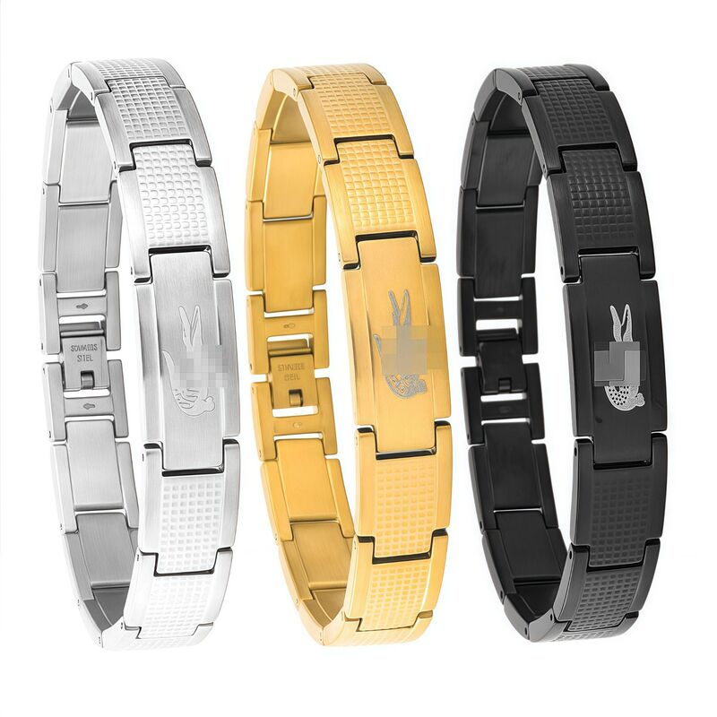 Cross-border best-selling watch strap chain stainless steel non-fading bracelet, adjustable, high-end French crocodile leather bracelet