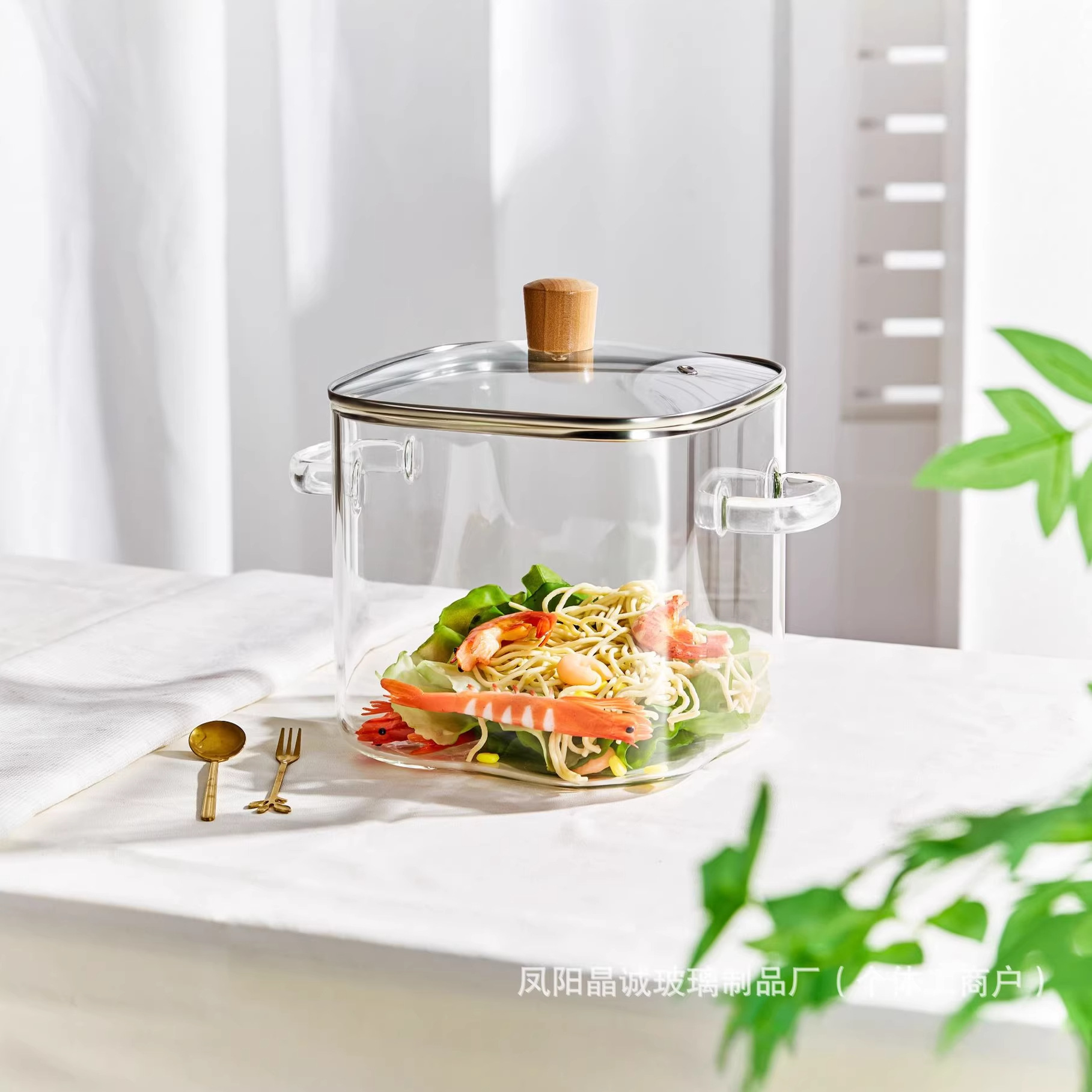 3.2l square glass jar, clear / No specifications