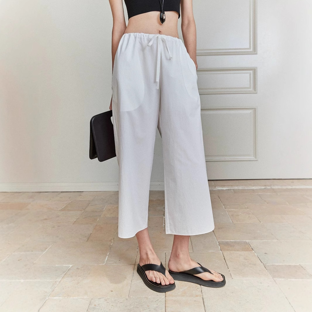 Minimalist Row Style Small Straight Nine-Point Pants Women's Summer Thin 25 High-End Outer Wear Versatile Work Clothing Casual Pants