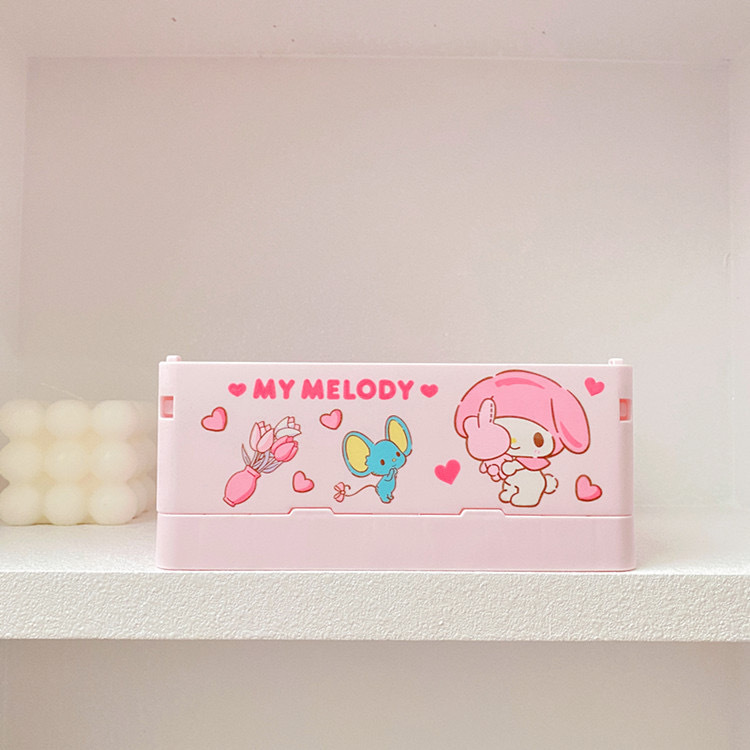 新商品の漫画の周辺の布の折り畳み可能な収納ケースの少女の心のデスクトップの化粧品の口紅の雑物の整理箱