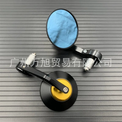 Wide-Angle Motorcycle Rearview Mirror – Motorcycle rearview mirror - black-gold