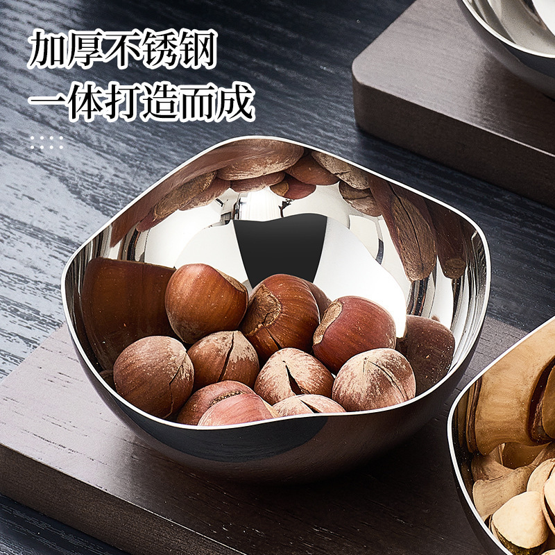 クリエイティブスナック収納碗ステンレスドライフルーツ皿家庭用茶何ナッツ皿果物皿茶トレーテーブル置物|undefined