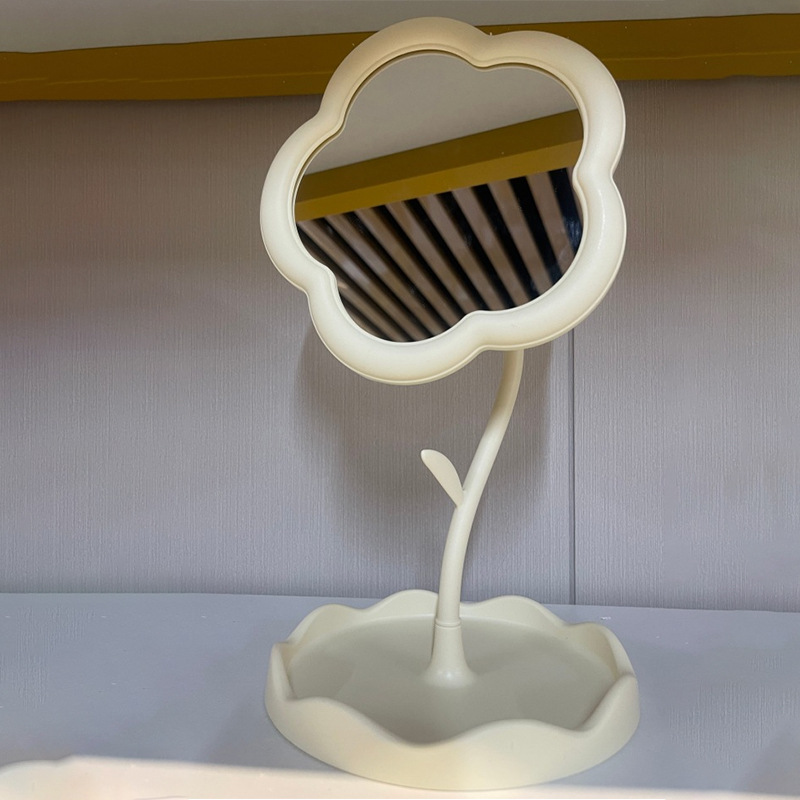 太陽の花のデスクトップの化粧鏡の寮の回転できる置物のデスクトップのプラスチックのかわいい化粧鏡の学生の高清の鏡