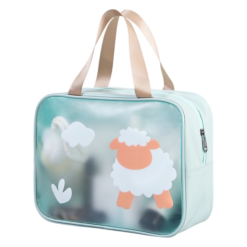 Portátil portátil de dibujos animados bolsa de baño impermeable bolsa de playa fitness natación húmeda y seca separación bolsa de lavado bolsa de almacenamiento de PVC
