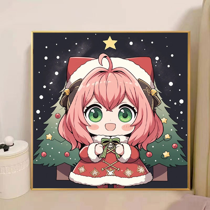 Navidad nueva pintura digital DIY pintada a mano pintura de color ambiente de decoración de vacaciones Santa Claus pintura decorativa