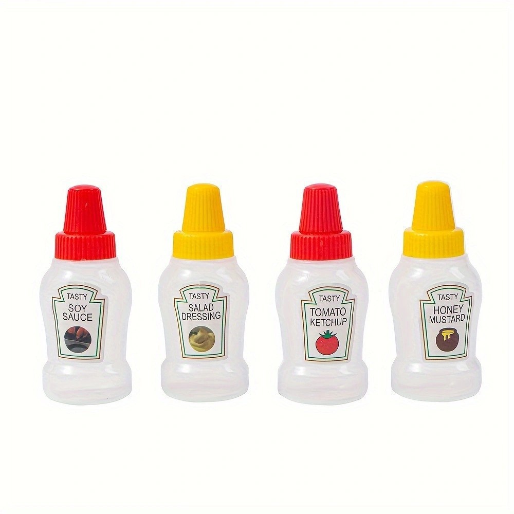 Mini Sauce Bottle Plastic Squeeze Sauce Bottle Japanese Style Squeeze Seasoning Bottle Food Grade Portable Refill Bottle Soy Sauce Bottle