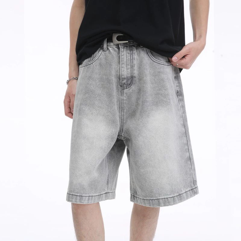 Men's denim shorts Cross-border summer distressed men's trendy and versatile casual denim shorts