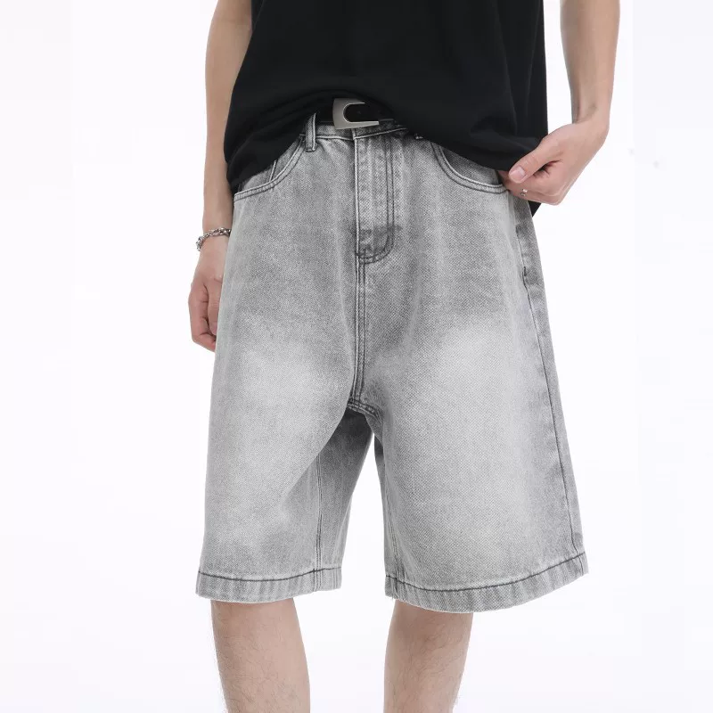 Men's denim shorts Cross-border summer distressed men's trendy and versatile casual denim shorts