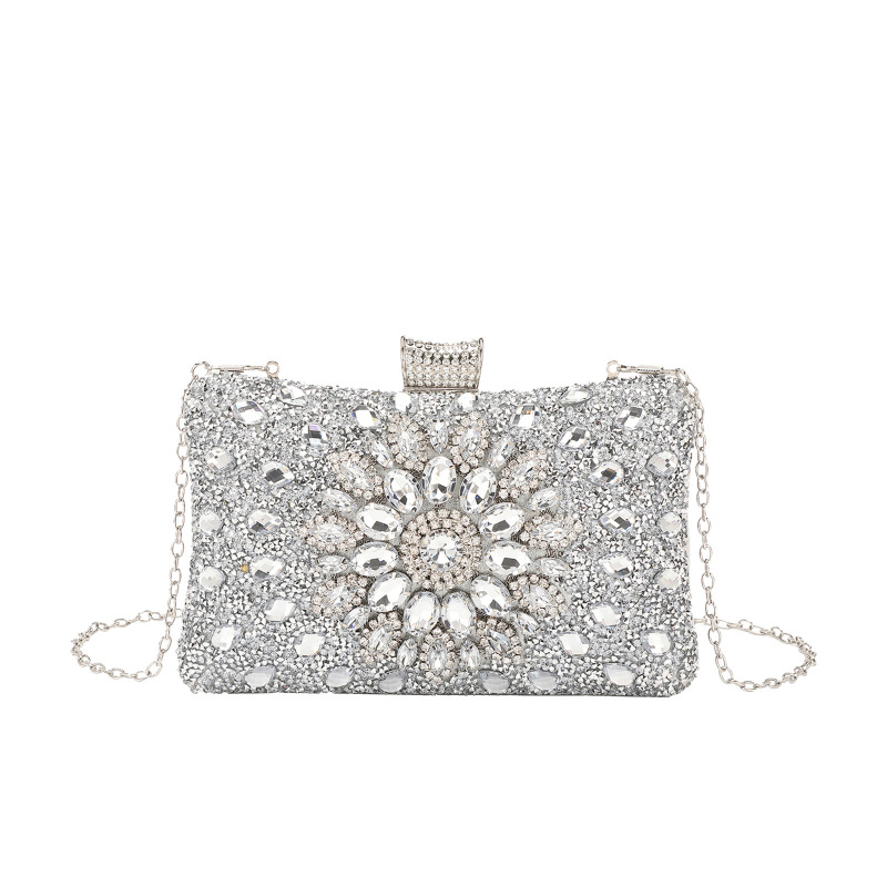 2023 new women's dinner clutch diamond wedding party evening dress chain bag cross-border Amazon exclusive
