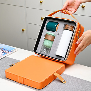 Outdoor Travel Tea Set Multifunctional Storage Box with Tea Tray Thermos Cup Anti-scalding Hand-held Pot Kung Fu Tea Maker