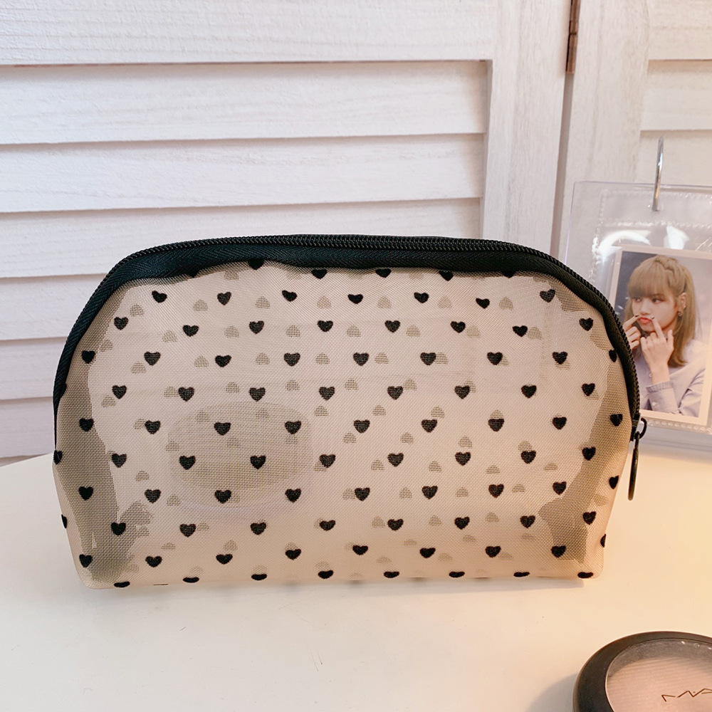 Fashion Mesh Cosmetic Bag Storage Bag Simple Large-capacity Portable Cosmetic Storage Bag display picture 4