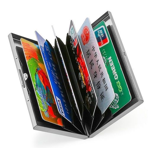 Multifunctional anti-magnetic card case anti-scrap portable bank card credit card multi-card slot card holder stainless steel wallet for men