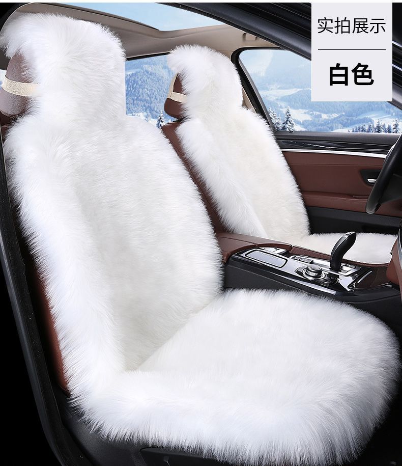 Cross-border imitation wool car seat cushion autumn and winter front row single seat plush single-piece cushion seat cover supplies factory