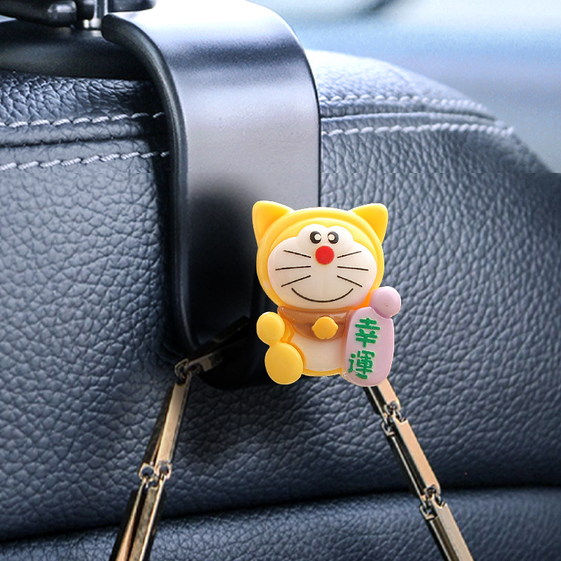Gancho de coche de dibujos animados jingle cat coche respaldo de silla multifunción gancho de almacenamiento decoración creativa gancho de coche bricolaje