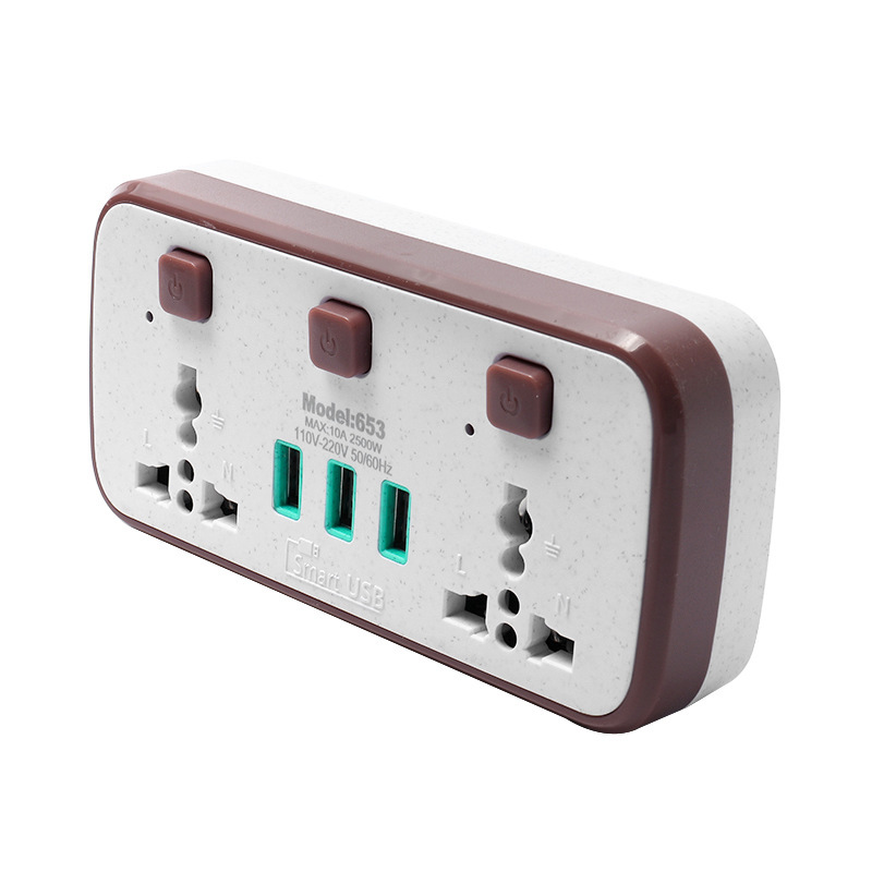 653 # USB tres interruptores separados enchufe de conexión Dubai Dubaiconverter