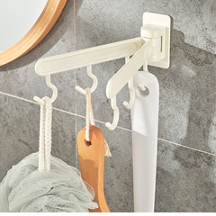 Japan KM.665. Multi-purpose swivel hook, double swivel rod, six-hook hanger, adhesive kitchen gadget hanger
