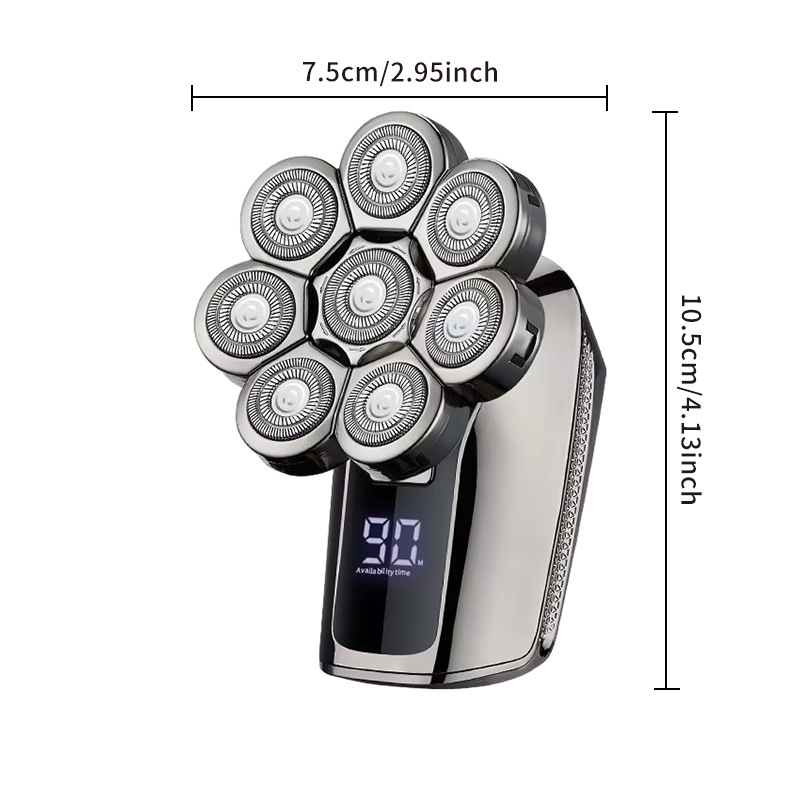 Cabeza calva transfronteriza artefacto cabeza de afeitado cabeza auto-raspado máquina especial lavado de cuerpo completo de ocho-cuchillo de cabeza de afeitar eléctrica fabricante al por mayor