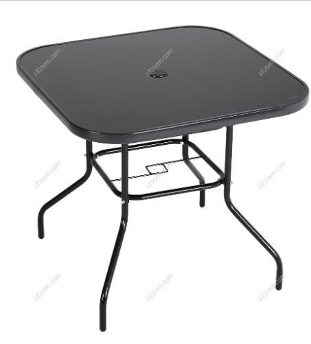 청동 검은 유리 사각형 테이블