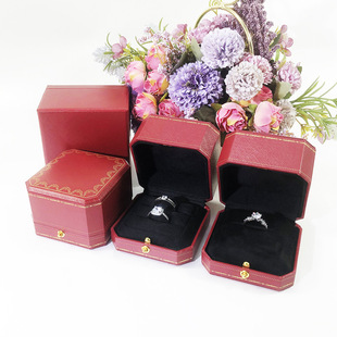 European Jewelry Box Octagonal Diamond Ring Box Necklace Box Jewelry Packaging Box Jewelry Box Red Proposal Diamond Ring Box
