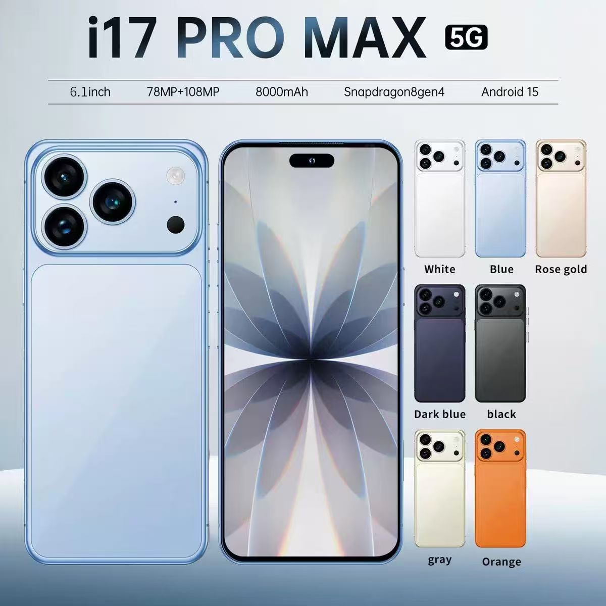 Teléfono Inteligente Android i17pro 5G 6.1 Pulgadas con Batería de Gran Capacidad image 3