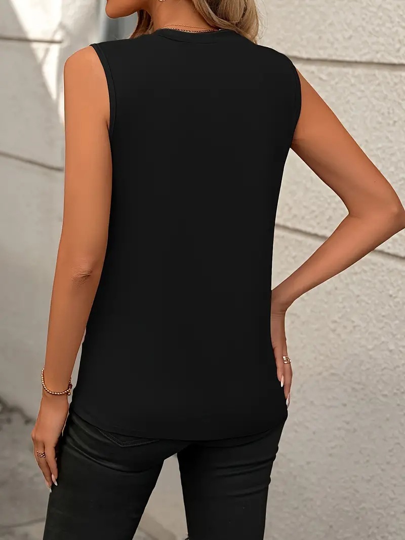 245g Weight Sleeveless Sleeve Length Pullovers Placket Type Cotton Blend, Polyester Fabric Type Regular Top Length Vest Tops Type Holiday, Daily Occasion Round Neck Neckline Loose Fit Type Solid Color Pattern Summer Season Women's Gender Streetwear Style Wholesale Women's Streetwear Solid Color Sleeveless T-Shirts 8