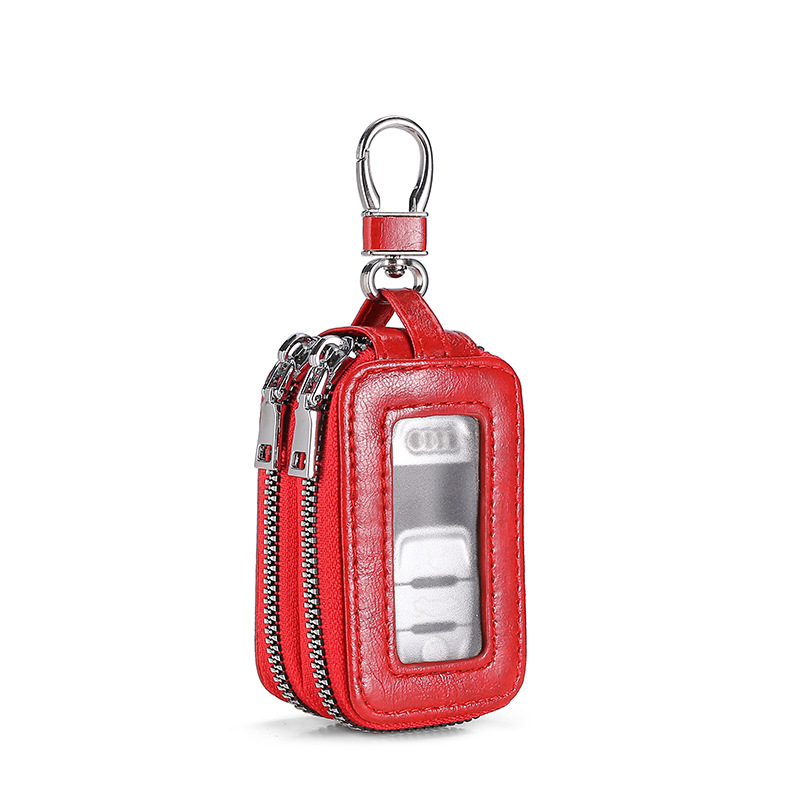 El Comercio exterior popular de gama alta Espejo de ventana de los hombres y las mujeres de doble capa de coche de control remoto con cremallera caso de la llave del coche universal