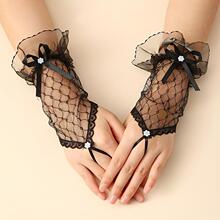 I 39850 Lace Gloves with Bow ��˿���������� �羳����