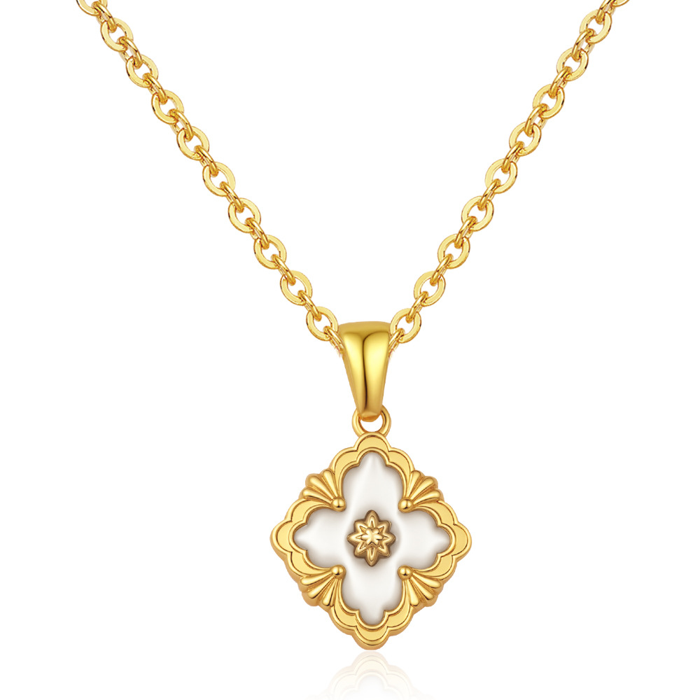 Collar de acero de colgante de oro retrógrado Mirad Wind 2025 nuevo estilo de mujer de alto nivel collar de aceite de acero de acero de collar de amor universal