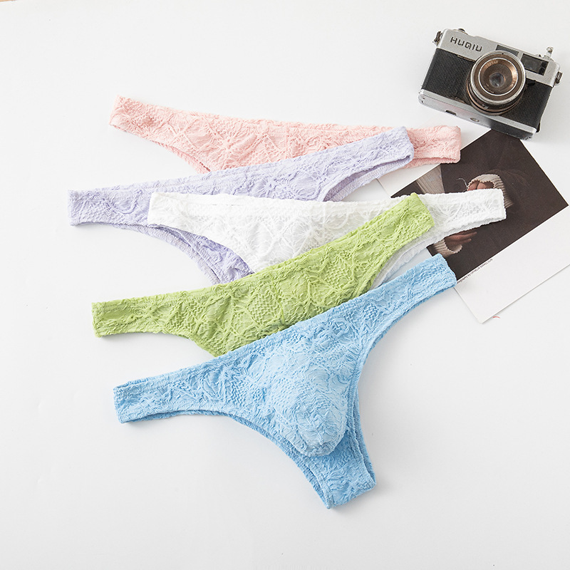 Men's sexy lace bikini briefs, comfortable and breathable, narrow edge, high elasticity, low waist, semi-coverage shorts Men's sexy lace bikini briefs, comfortable and breathable, narrow edge, high elasticity, low waist, semi-coverage shorts