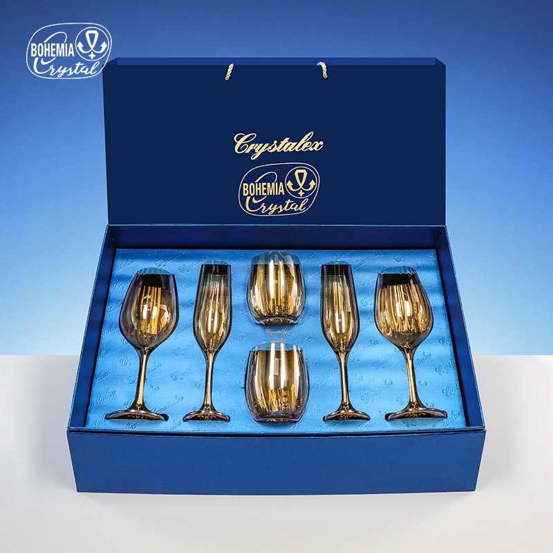 Conjunto de tazas de vino importadas de la República Checa, regalo de negocios de alta calidad, tazas de cristal de alta calidad, regalos de boda image 8