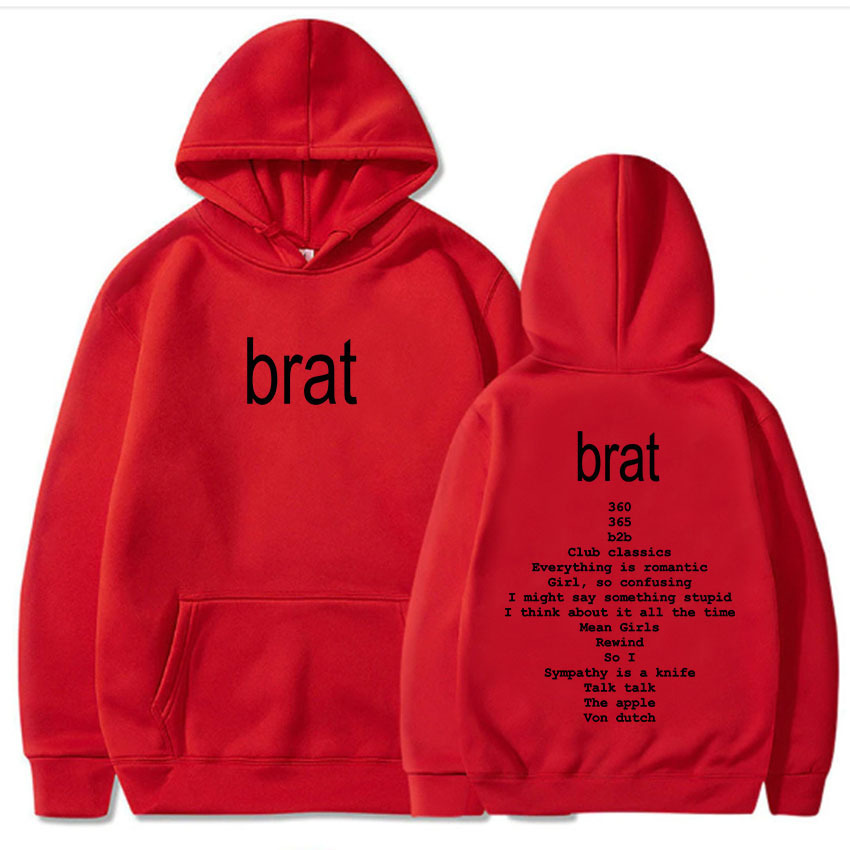 2024 Album Brat Graphic Printing Sudaderas Charli XCX Singer
