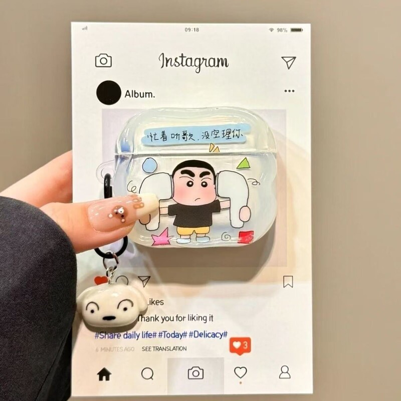 Cartoon Crayon Shin-Chan Suitable for Airpodspro 3Rd Generation Earphone Case Apple 3Rd Generation Silicone Case 4Th Generation Pro/Pro2
