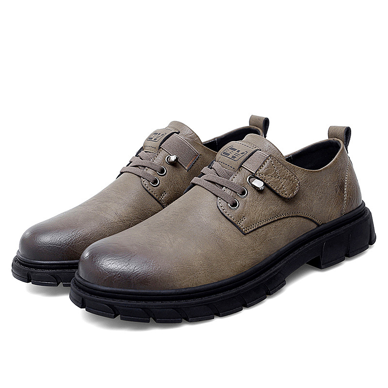 Zapatos de trabajo zapatos casuales de los hombres zapatos de cuero del dedo del pie grande de los hombres slip-on zapatos de los hombres de trabajo protección laboral zapatos de cuero casuales al aire libre