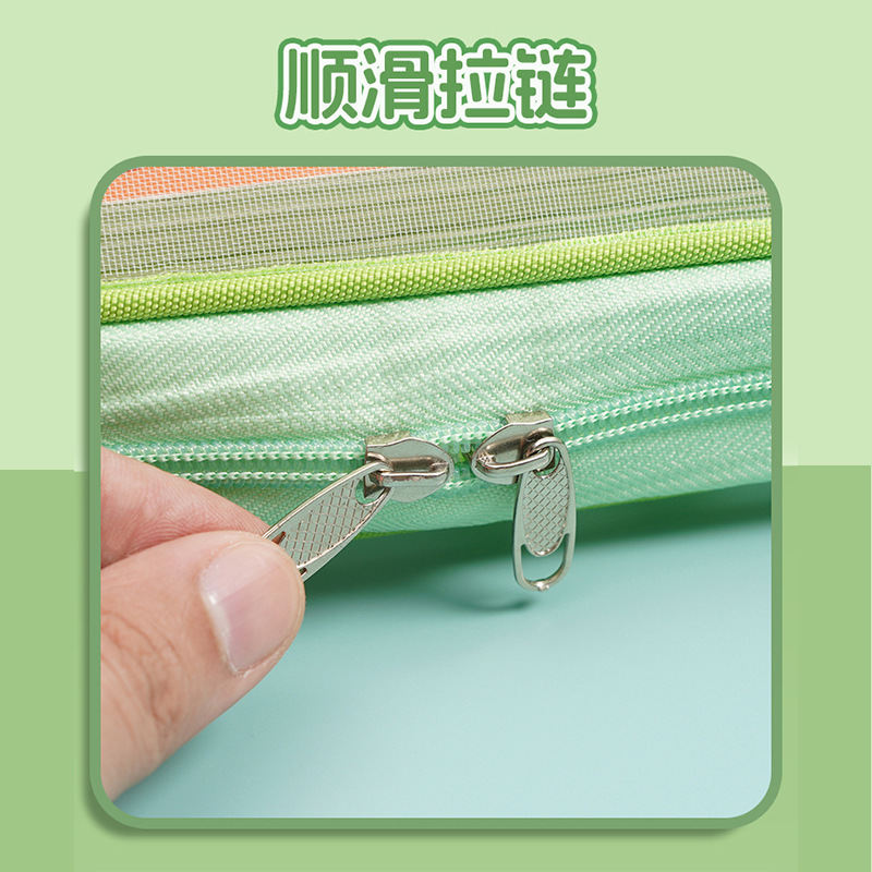 Bolsa de archivo transparente personalizada de malla portátil bolsa de libro portátil de papel de examen de estudiante bolsa de almacenamiento de clasificación de apertura en forma de L 3 capas