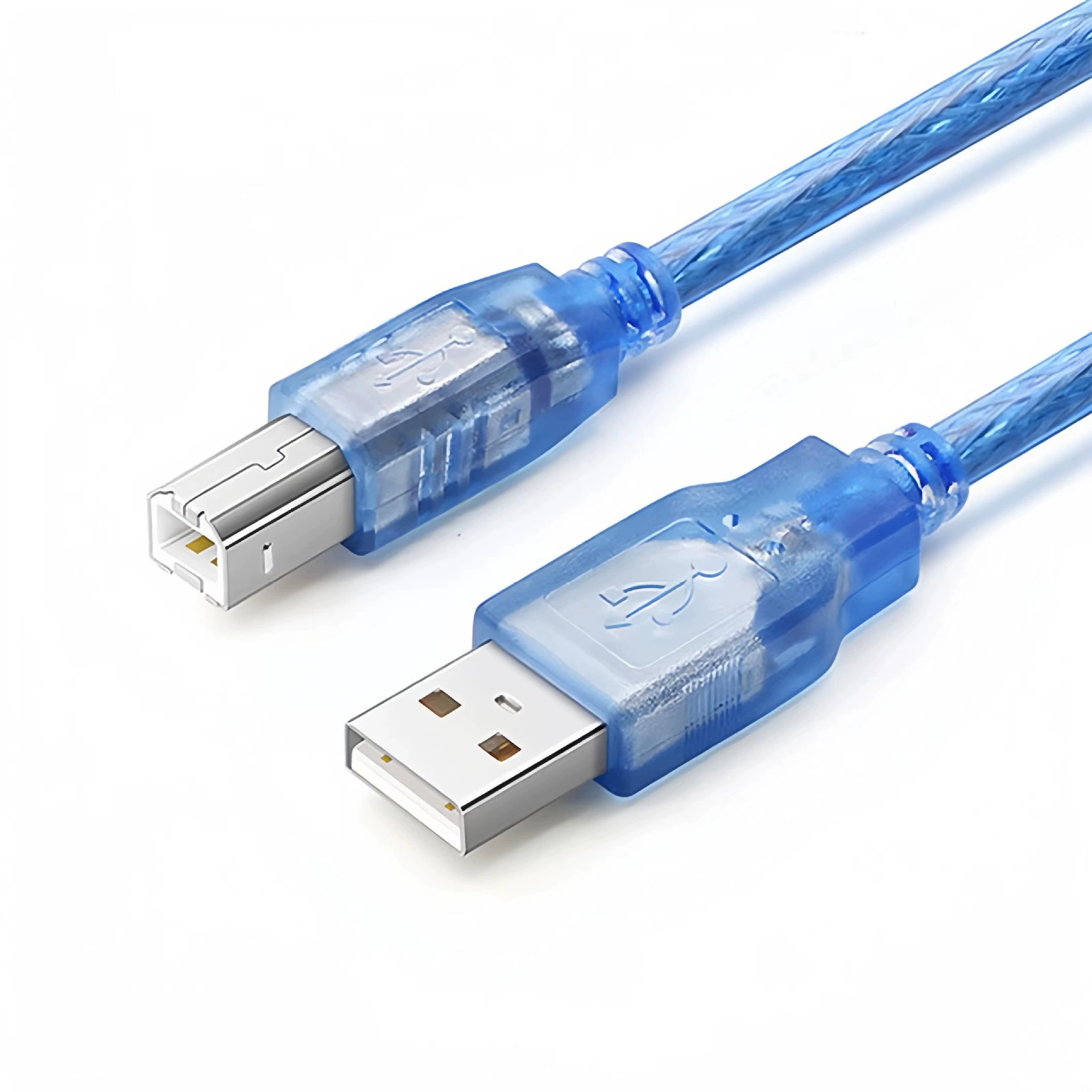 Медный прозрачный синий разъем квадратного типа USB 2.0, кабель для принтера, удлинительный кабель для компьютера A/B, дата-кабель 1.5 м