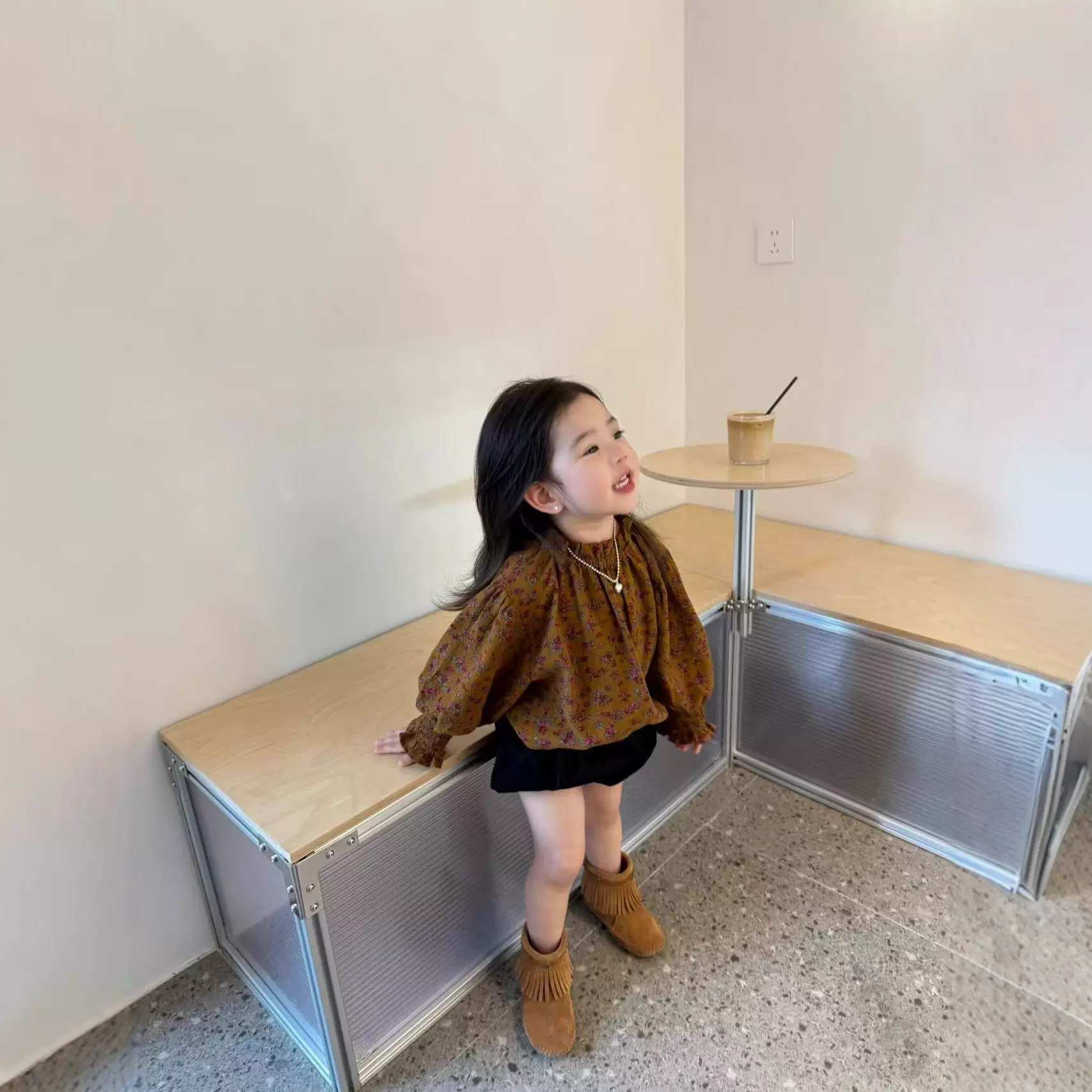 女童衬衫2025新款秋季儿童时尚宽松百搭碎花衬衣女孩洋气长袖上衣